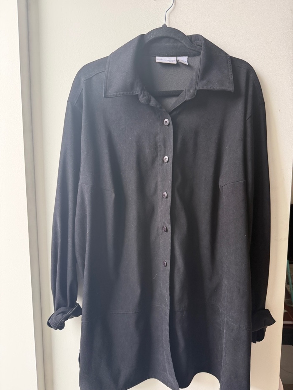 croft & barrow Black Casual Button-Down Shirt